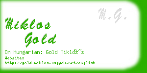 miklos gold business card